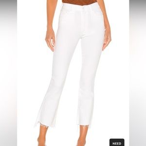 MOTHER jeans- the Insider Crop Step Fray- white